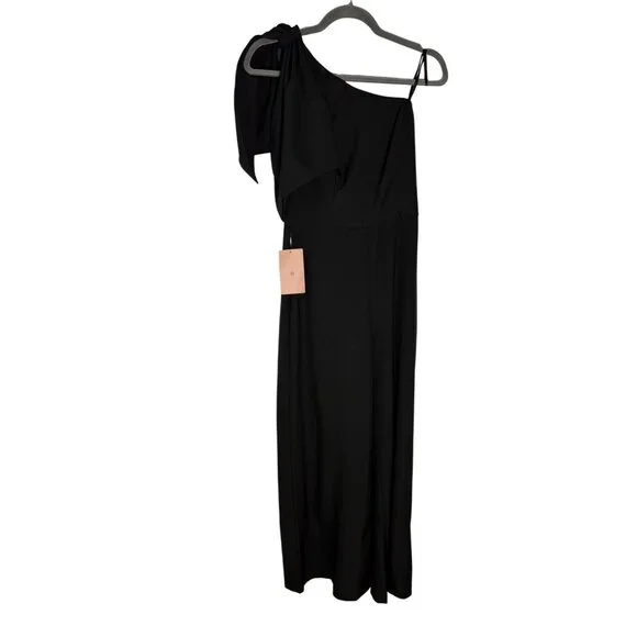 NWT BHLDN Windham One Shoulder Black Jumpsuit-sz 6